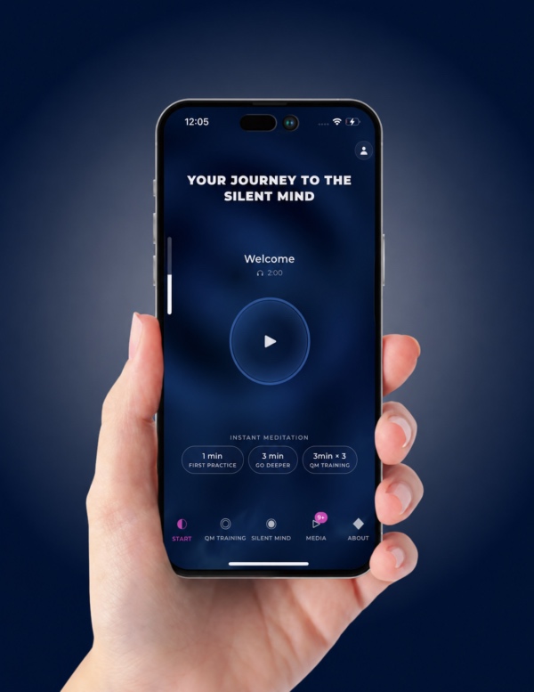 The Silent Mind app on a phone